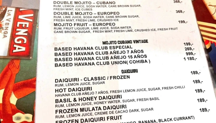 La Bodeguita Del Medio -  Menu - Staré Město
