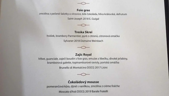 La Villa Restaurant -  Menu - Stráže 3661