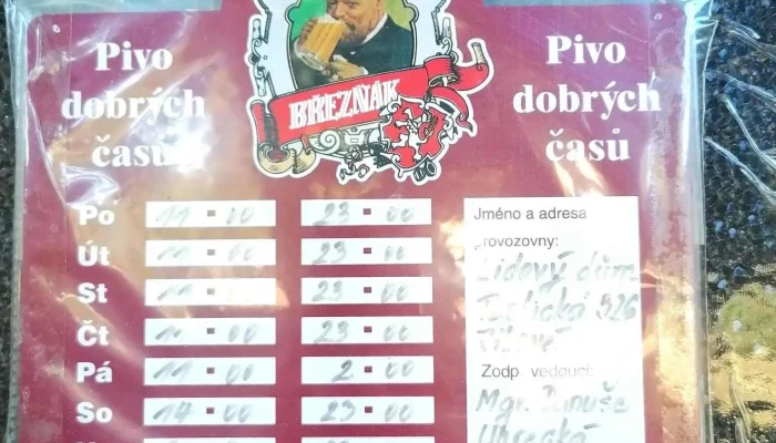 Lidovy Dum Menu - Teplická 326