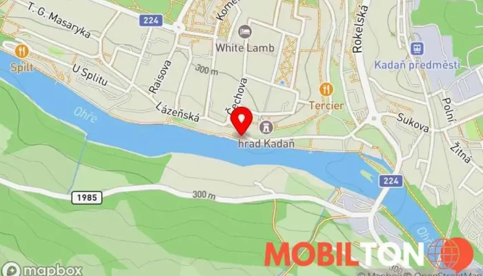 mapa Loděnice Kadaň Gastrobar v Říční 313