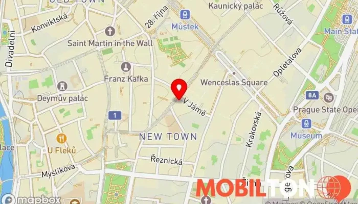 mapa Lokál U Jiráta Restaurace, Pivní výčep, Česká restaurace v Nové Město