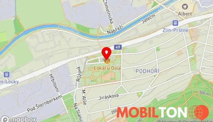 mapa Lokál U Osla Restaurace, Pivní výčep, Cateringové služby, Hamburgerová restaurace, Pizzerie v L. Váchy 517