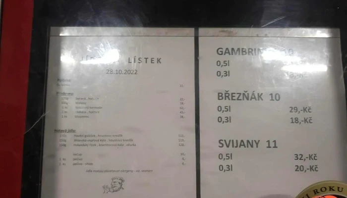 Lokobar Nadrazni Restaurace Menu - Czech Republic