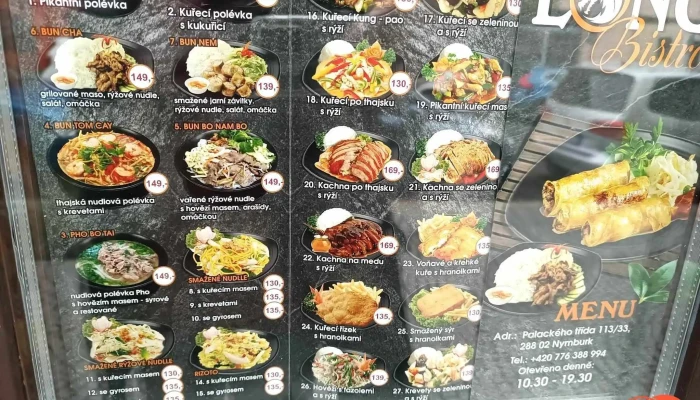 Long Bistro -  Menu - Palackého Tř. 113/33