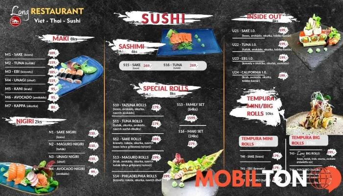 Long Restaurant -  Menu - Černokostelecká 2555/22a