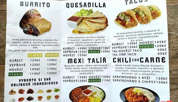 Los Capolitos Kladno -  Menu - Ulice Váňova 500