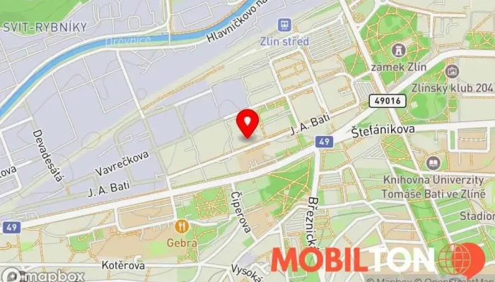 mapa Lusso Caffe Kavárna / Čajovna, Snídaňová restaurace v Jana Antonína Bati 5648