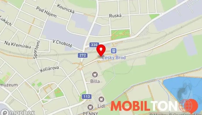 mapa Lux’s Grill Český Brod Rychlé občerstvení v Krále Jiřího