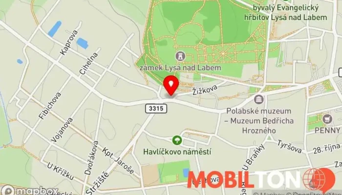 mapa Lysá nad Labem  v 
