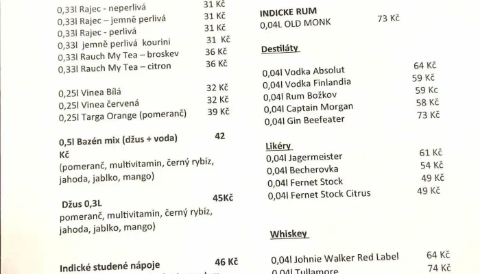 Makalu Nepalska A Indicka Restaurace Menu - Šromova 137 686 01