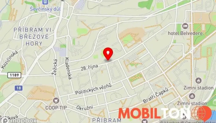 mapa malejpodnik Snídaňová restaurace, Bistro, Kavárna v Příbram VII