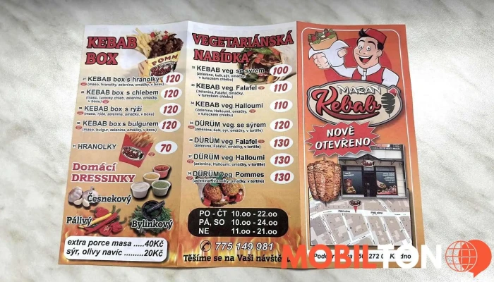 Maran Kebab -  Menu - Poděbradova 550