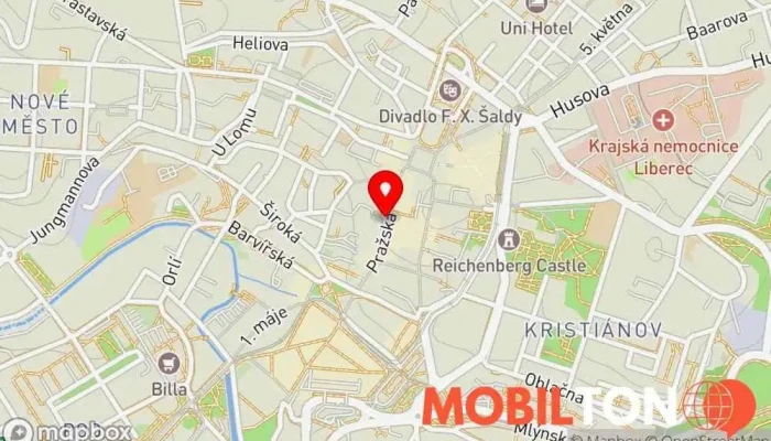mapa MAXmobil - MAX-shop.cz Prodej mobilních telefonů, Prodejna příslušenství k mobilním telefonům, Prodejna elektrotechnického vybavení, Prodej elektroniky, Opravna mobilních telefonů v Liberec-Nové Město