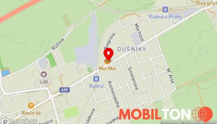mapa Mei Mei Bistro  v CZ Rudná Riegrova 527
