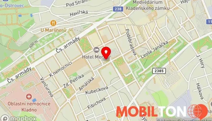 mapa Mexický vokno Rychlé občerstvení v 1 Kladno 1 CZ, nám. Edvarda Beneše 1467