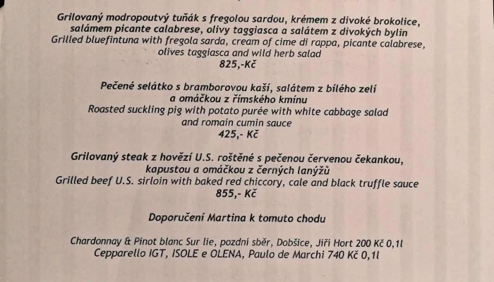 Mg Restaurace -  Menu - Bezděčín 136