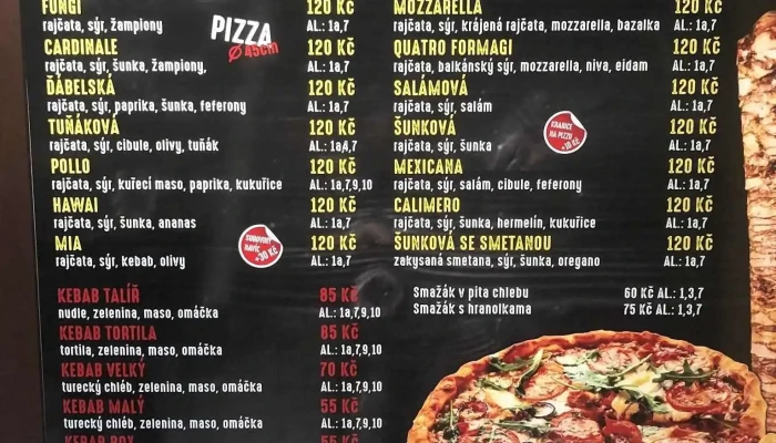 Mia Pizza -    Kebab Menu - Rožmitálská 96