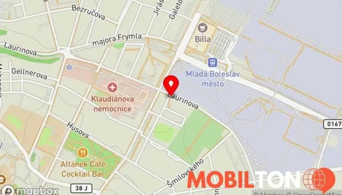 mapa Mini pizzeria VITA Pizzerie v Mladá Boleslav