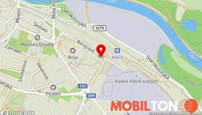 mapa Miro Kebab Turecká restaurace v Kolín IV