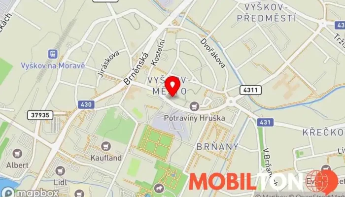 mapa Mobil Centrum XXL Prodej mobilních telefonů, Prodejna příslušenství k mobilním telefonům v Dobrovského 427/2