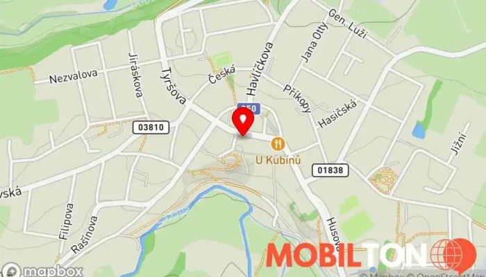 mapa Mobil Moden Přibyslav Prodej mobilních telefonů, Prodejna příslušenství k mobilním telefonům, Prodej elektroniky v Bechyňovo nám. 64