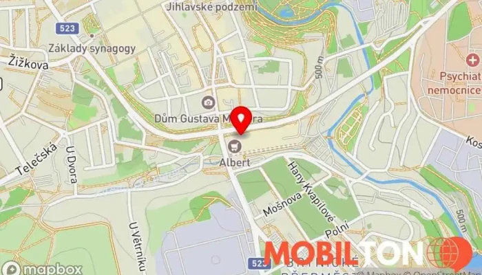 mapa Mobil Pohotovost Prodej mobilních telefonů, Opravna mobilních telefonů v Hradební 1