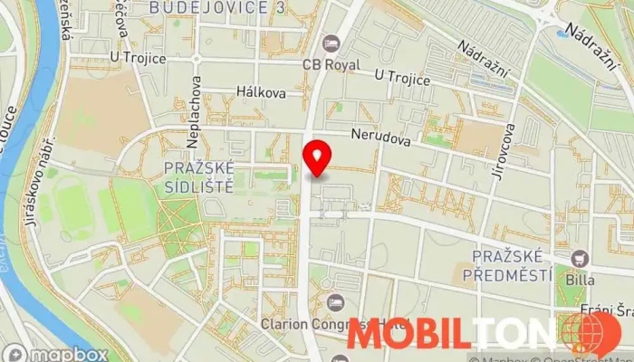mapa Mobil Pohotovost Prodej mobilních telefonů, Opravna mobilních telefonů v Pražská tř. 1247/24
