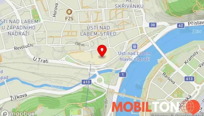 mapa Mobil Pohotovost Prodej mobilních telefonů v Ústí nad Labem-město