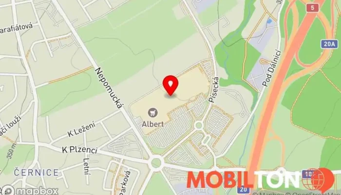 mapa Mobil Pohotovost Prodej mobilních telefonů, Prodej elektroniky v Plzeň 8-Černice