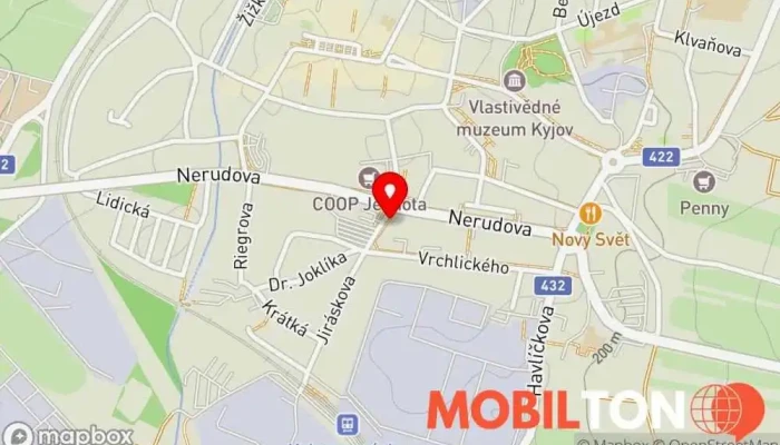 mapa Mobil Servis Kyjov Opravna mobilních telefonů v Jiráskova 1330/1A