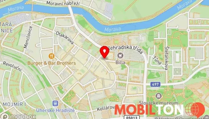 mapa Mobilárna Prodej mobilních telefonů, Opravna mobilních telefonů v Hradební 1309