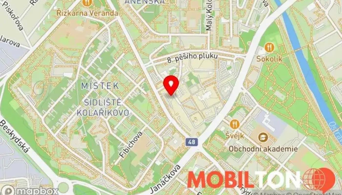 mapa Mobílek - mobilní telefony Frýdek-Místek Prodej mobilních telefonů, Prodejna příslušenství k mobilním telefonům, Opravy počítačů, Opravna mobilních telefonů v J. V. Sládka 37