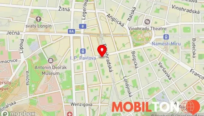 mapa Mobileko Opravna mobilních telefonů v Vinohrady