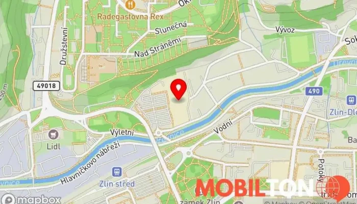 mapa MobilMajak.cz | Servis a prodej mobilů | Čepkov - Kaufland, Zlín Prodej mobilních telefonů, Opravna mobilních telefonů v Tyršovo nábř. 5496