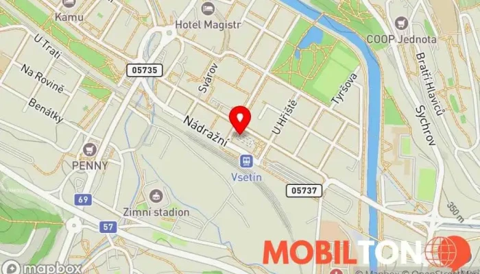 mapa MobilMajak.cz | Servis a prodej mobilů | Obchodní galerie, Vsetín Opravna mobilních telefonů v Smetanova 2360 755 01