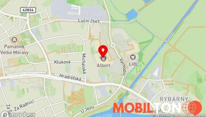 mapa Mobilmax - mobilní telefony (Staré Město u Uh. Hradiště) Prodej mobilních telefonů, Opravna mobilních telefonů v Východní 1352