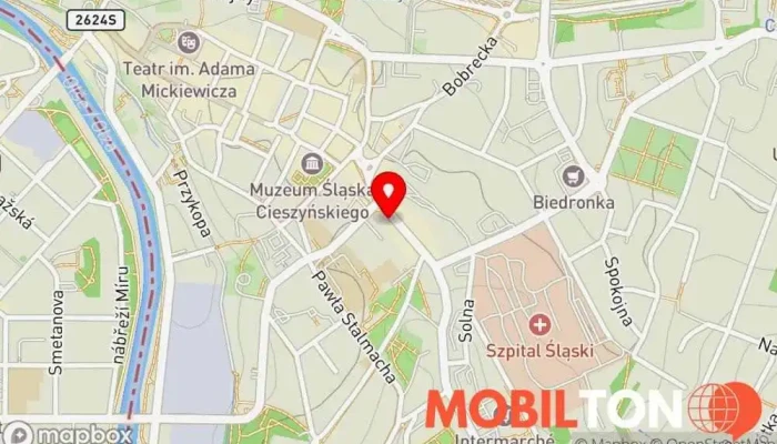 mapa MOBILNIOK Serwis telefonów Cieszyn Opravna mobilních telefonů v Cieszyn
