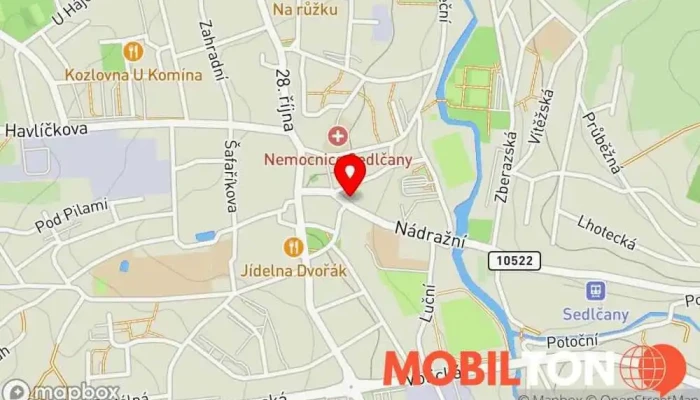 mapa MobilObchod Sedlčany Opravna mobilních telefonů, Prodej mobilních telefonů v nám. T. G. Masaryka 114