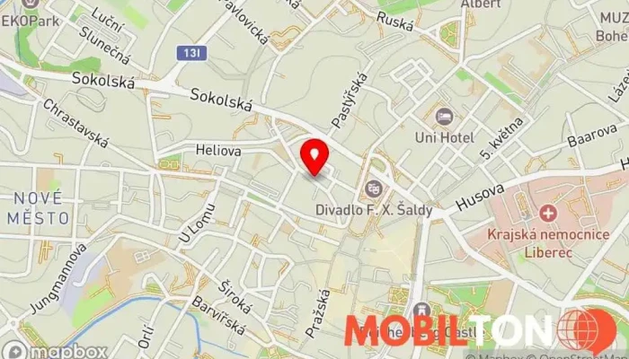 mapa Mobilplus servis Opravna mobilních telefonů v Liberec-Staré Město