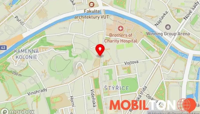 mapa MOBILY A POČÍTAČE PRODEJ-VÝKUP-SERVIS Prodej mobilních telefonů, Prodejna rybářských návnad, Prodej výpočetní techniky v Brno-střed-Štýřice
