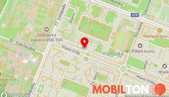 mapa Mobily Ostrava Prodej mobilních telefonů v 100, Hlavní tř. 687