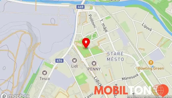 mapa mobilZone Opravna mobilních telefonů, Prodej mobilních telefonů v Revoluční 609