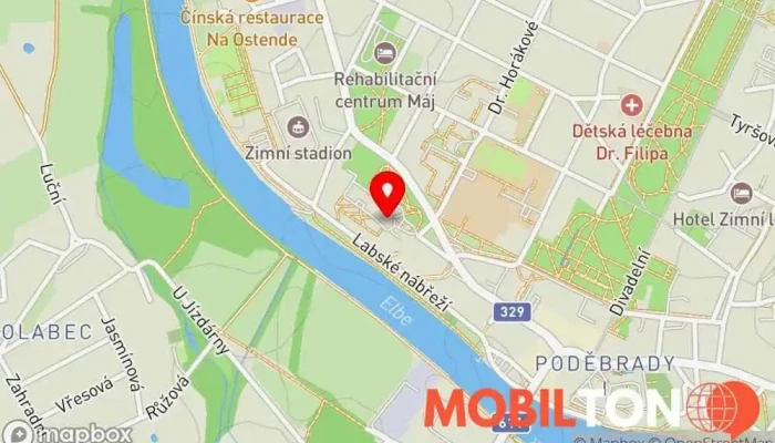 mapa Modrý salonek Kavárna v Poděbrady II