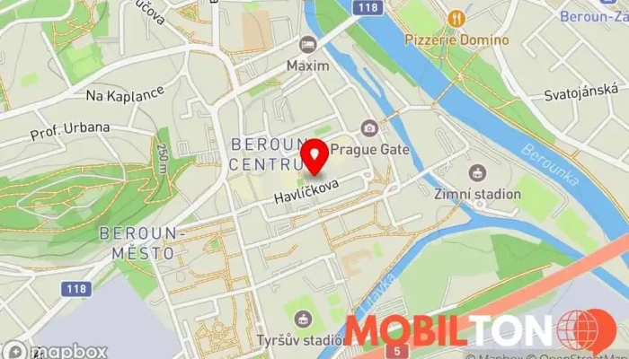 mapa Moon Slice Beroun Pizzerie v Slapská 213/3, Centrum 266 01
