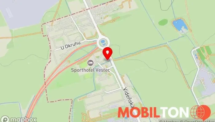 mapa Motel u KRBU Motel v Vestec-Jesenice u Prahy