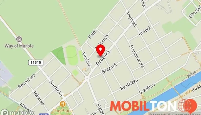mapa Motorest Dobřichovice Restaurace v Pražská 345