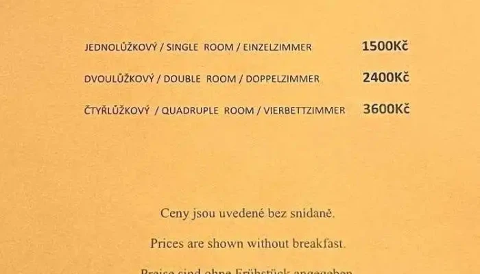 Motorest Melikana -  Menu - Speřice