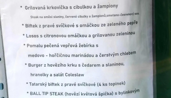 Motorest Nucnice Menu - Křešice