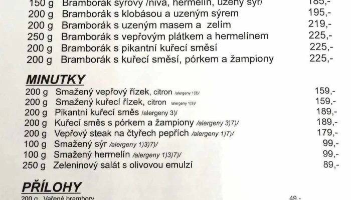 Motorest Senice -  Menu - Senice-poděbrady 1