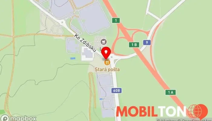 mapa Motorest Stará Pošta - restaurace,hotel Restaurace, Hotel v Ke Zdibsku 66